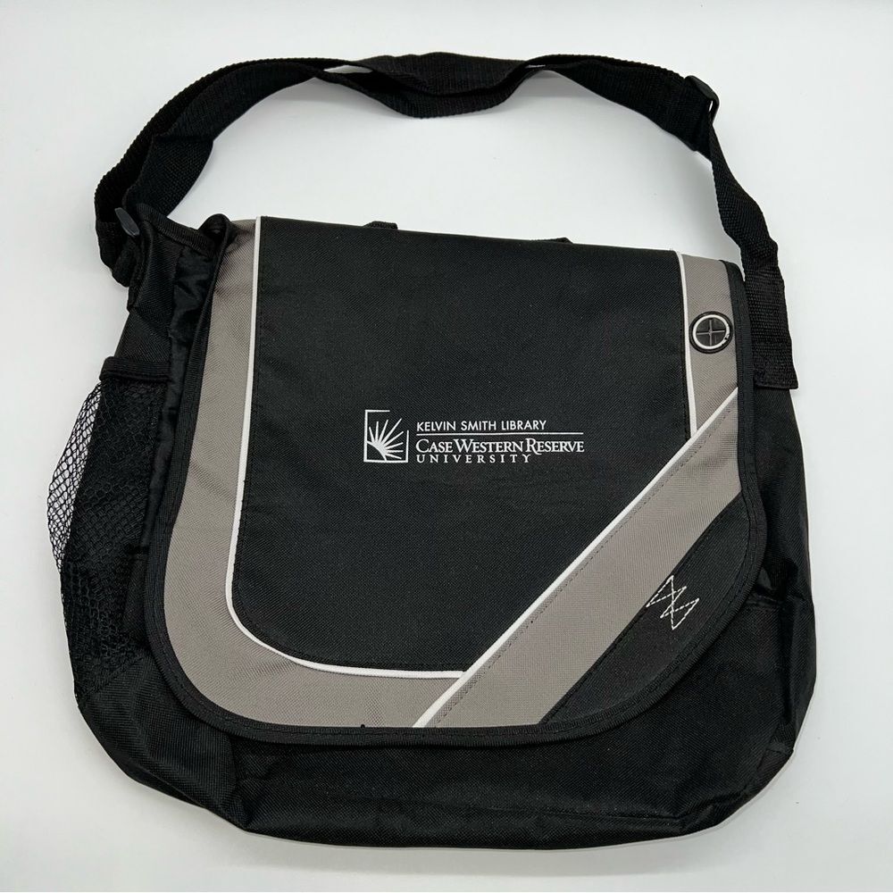 Leed's Lightweight Casual Messenger Bag w/Library Name on Front w/Adjust. Strap